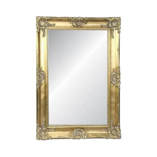 Ornate Bevelled Mirror - Antique Gold 220cm